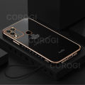 For Infinix Hot 11 Play Back Cover with Lanyard Fashion Shiny Plating Maple Leaf Design Camera Lens Protection Square Edge Soft Silicone Protective Phone Case. 