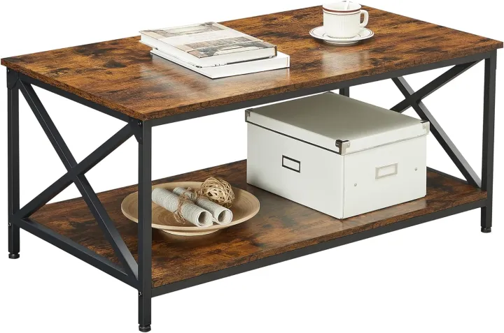 Coffee%20Table,%20Cocktail%20Table%20with%20Storage%20Shelf%20and%20X-Shape%20Steel%20Frame,%20Industrial%20Farmhouse%20Style,%2039.4%20x%2021.7%20x%2017.7%20Inches,%20Rustic%20Brown%20and%20Black%20-%20Image%206