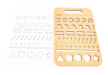 Montessori Wooden Stencil Boards (Set of 4) | Tracing Kit for Alphabet Letters, Shapes, Numbers, Patterns, Lines, Zig-Zags, Waves, Spirals and Shapes. 