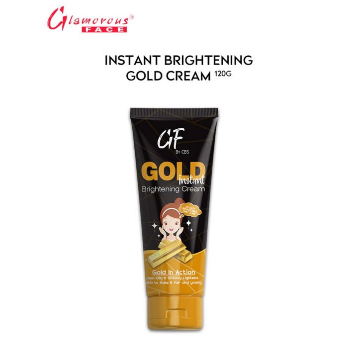 Glamorous Face Gold Instant Cream , Gold In Action Non Oily And Greasy Lightens Skin To Make It Fair And Young