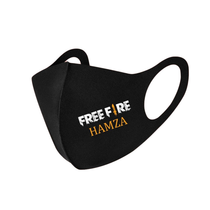 Name Free Fire Logo Customized 3D Fasion Masks_Free Fire Logo Masks_Cartoon Masks_boys Masks_Washable Masks