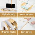 50m/Roll Brushed Gold Silver Floor Edging Waterproof Seam Wall Stickers Wall Gap Ceiling Home Decoration Self-adhesive Tile Tape. 