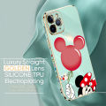 Hontinga for Realme 3 Back Cover（Free Lanyard）Luxury 6D Plating Cartoon Balloon Mouse Side Pattern Case Soft Silicone Square Phone Cases. 