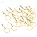 2X 20x Split Key Chain Rings with Chain and Jump Rings Bulk for Crafts Golden. 