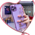 For Samsung Galaxy A53 5G Back Cover + 3D Love Heart Wristband Fashion Bracelet Ultra Thin Shiny Plating Bumper Phone Case Soft TPU Silicone Shockproof Protective Cases. 