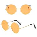 Trendy Circle glasses Reflective Fashionable Disco-inspired Round sunglasses Unisex Hippie-style Metal sunglasses for Summer Music festivals Beach vacations Street style Fashion influencers. 