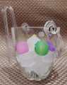 Glass Ice Bucket with Transparent Plastic Tong. 