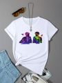 Heartstopper Leaves pattern print T Shirt 2022 Women Harajuku Casual Tees Shirts Aesthetic Nick and Charlie Romance Tshirts Tops. 