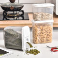 Durable Grain Storage Solution Transparent Sealed Grain Storage Container with Filter Double-open Lid for Home 1.2l/1.8l Food Storage Box. 