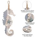 Wooden Seahorse for Nautical Decoration-2 x Wooden Decor Seahorse-Gray&White. 