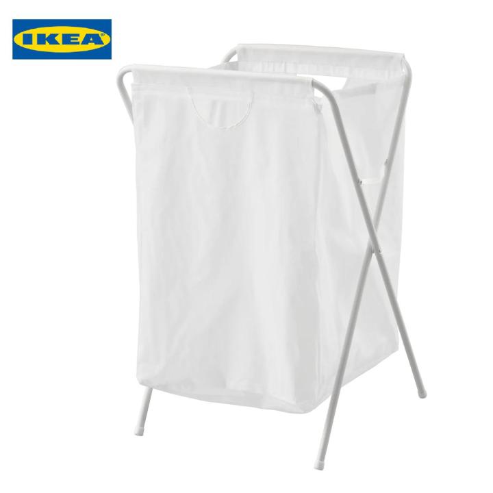 Foldable Laundry bag with stand - white 70 L – innovative basket for toys & magazines and gift in living room - JÄLL IKEA