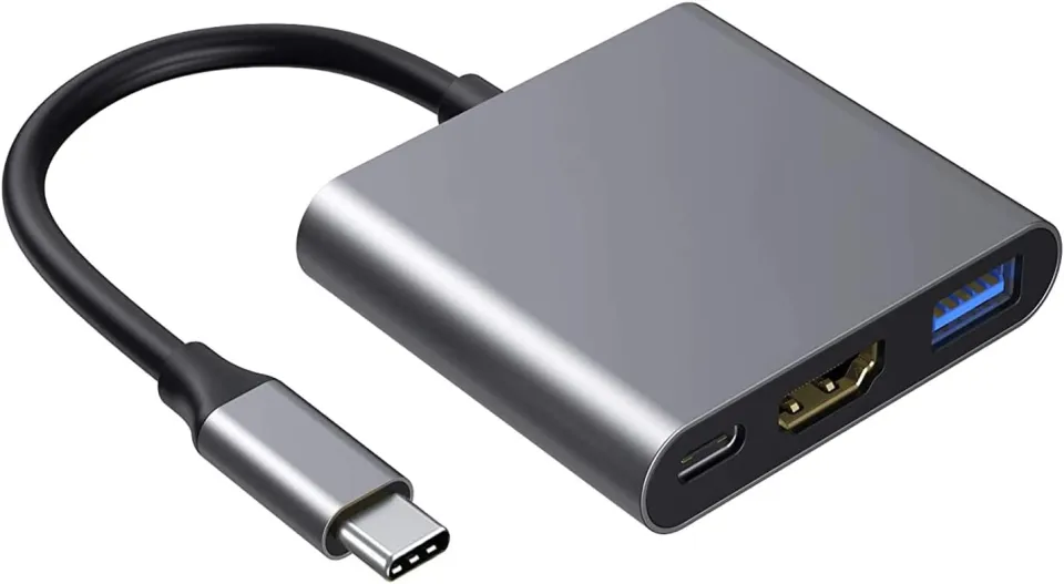 USB C to HDMI Adapter,USB Type C Digital AV Multiport Adapter,3 in