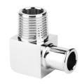 Aluminum Alloy Heater Hose Fitting 90 Degree Connector 1/2in NPT to 5/8in Hose Barb. 