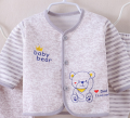 Imported New Born Baby Clothes Set - 5Pcs Winter Suit for Boys Children | Infant Toddler Fleece Outfits Dresses | 0-6 Months 5PCS Set Spring Fall Newborn Outfits | Cute Cartoon Baby Boy Outfit Set - Kids Cartoon Bear Tops+Hat+Pants +Bib Outfits Set. 