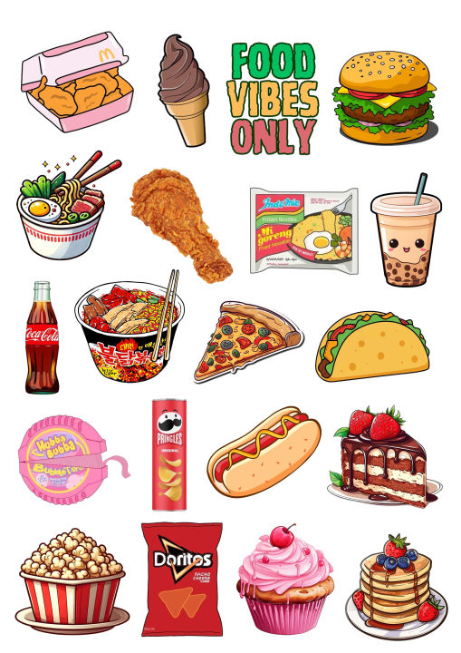 Pinterest Eating Sticker Noodles Stickers Food Stickers Food Vibes Stickers 20 Pieces of Craving ...