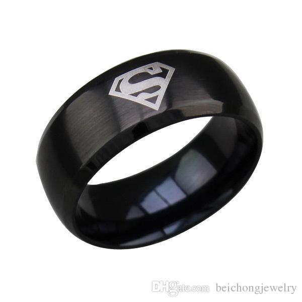 Black Superman Logo Ring