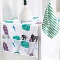 Fridge Dust Cover Waterproof Refrigerator Dustproof Cover with 6 Pocket Household Freezer Top Hanging Bag Fridge Storage Bag Organizer. 