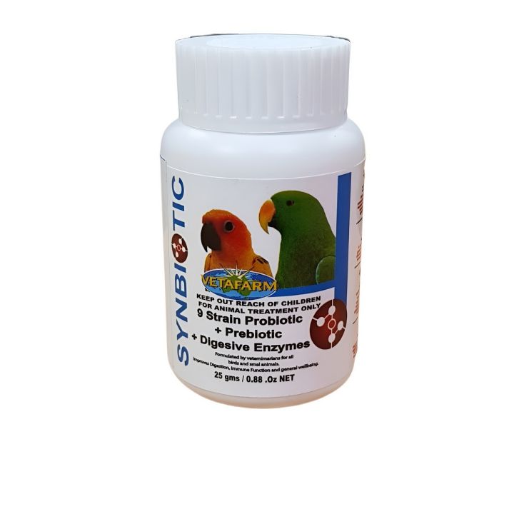 SYNBIOTIC PROBIOTIC +PREBIOTIC+DIGESTIVE ENZYMES 25GM & 50GM FOR BIRDS