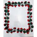 Artificial Red Flower and Green Leaf Hanging Bail 7 Feet for Home Office Wedding Decoration. 