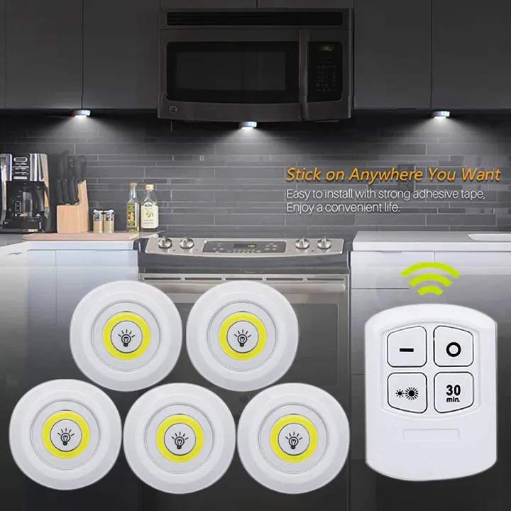 Kitchen Lighting Remote Control Wireless Kitchen Light with Remote Control, Dimmable Night Lamp ...