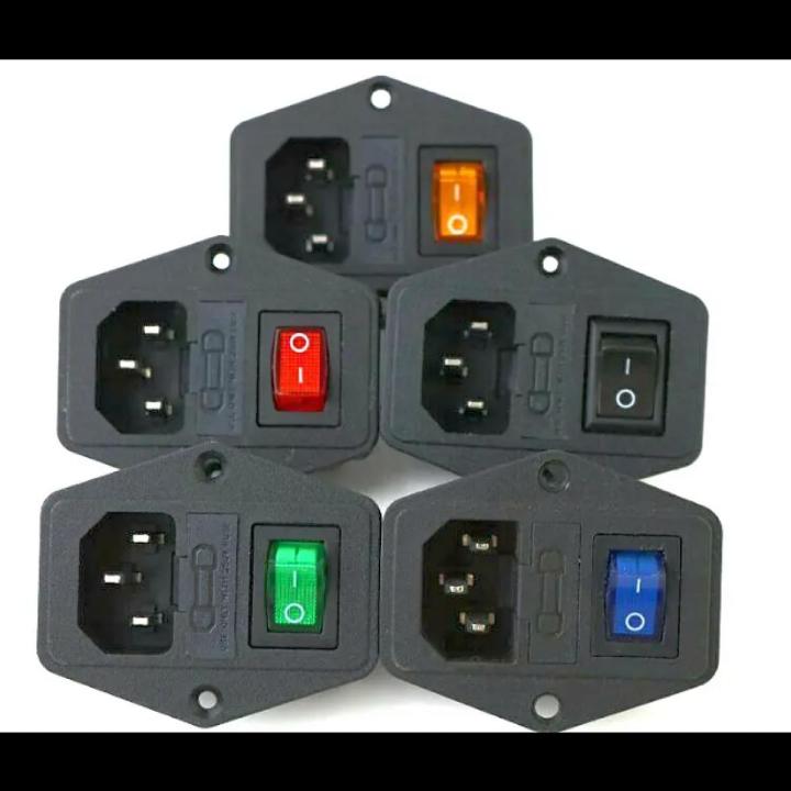 1pcs  with 10A fuse ! 3pin power socket with Rocker Switch ac socket Terminal Power Socket with Fuse Holder Connector