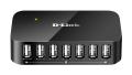 D-Link 7 Port USB 2.0 Hub including 7 Fast Charging Ports mini USB 2.0 Port and 5V/3A Power Adapter. 