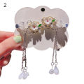2Pcs Retro Girls Plum Blossom Bead Chain Hairpin Hair Clips Headdress Accessory. 