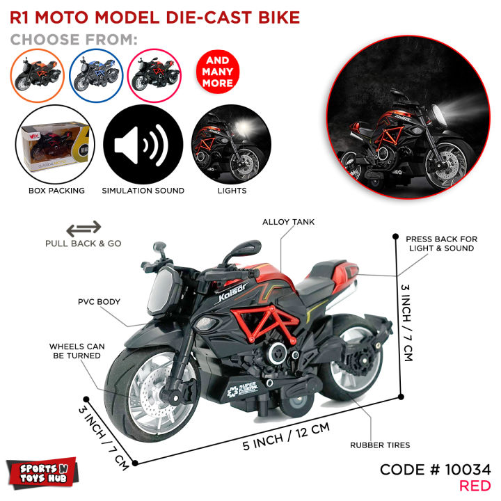 R1 Classical Moto Diecast Bike Agusta Model Motorcycle Toys Die Cast Two Wheel Racing Sports Pull Back Motorbike Alloy Tank & Plastic Model Kit With Music Sound & Light, Special Edition Children Race Vehicle For Girls Boys & Kids