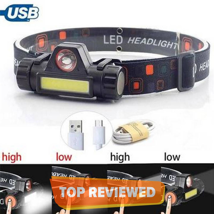 Multifunctional Waterproof LED Headlamp XPE + COB USB Rechargeable Headlight Head Torch high power Head Lamp