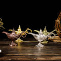 Hollow Fairy Tale Aladdin Lamp Wishing Tea Pot Retro Home Aromatherapy Ornaments SEVICH. 
