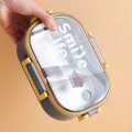 Stainless Steel Lunch Box Food Storage With Adjustable Part Leak Proof Lids Microwave Food Lunch Box Large Capacity Double-Layer Lunch Box. 