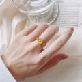 Trendy Queen Elizabeth Belt Ring for Memory Gold Color Stainless Steel Ring for Women Jewelry Gift Wholesale. 