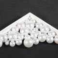 4mm/6mm Size Cabochon White Ivoy Color Pearl Imitation ABS Beads Round Loose Beads for Garment Jewelry Making DIY. 