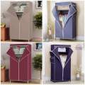 Foldable Canvas Wardrobe (SMALL MEDIUM LARGE) Clothes Rack with Dustproof Non-woven Fabric Cover Clothes Closet Storage MULTICOLOR. 