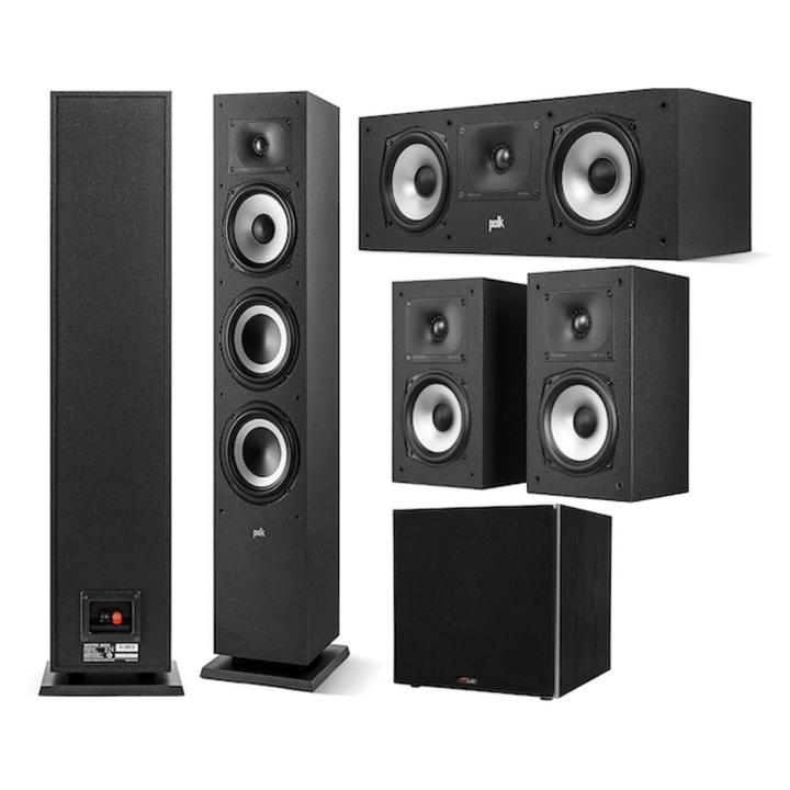 Polk Monitor Series 5.1 Home Theater System,Floor Standing XT60, Centre XT30, Bookshelf XT15, PSW10 Subwoofer - Imported From USA