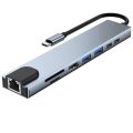 8 IN1 MULTI-PORT TYPE C TO USB C 4K HDMI ADAPTER USB 3.0 - 8 in 1 usb hub - Type c to 8 in 1 hub - Type c to different hubs - Type c to hubs. 