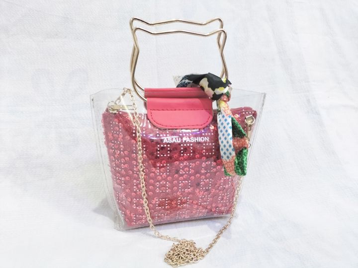 Transparent%202%20in%201%20Ladies%20Handbag%20Cross%20body%20Woman%20Bag%20Jelly%20Shoulder%20Handbag%20Polyvinyl%20Chloride%20Top%20Handle%20Clutch%20With%20Long%20Chain%20Hand%20Carry%20Party%20Office%20College%20Bag%20-%20Image%202