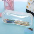 4 PCs clear pencil case big capacity transparent Pen pencil bag PVC Pen pencil zipper pouches. 