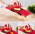 Vegetable Chopper Dicer Slicer Cutter, 6 in 1 Multi-Function Vegetable Cutter Set with 6 Stainless Steel Rotary Blades & Potato Peeler, Easy to Clean. 
