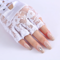 Floral Lace Gloves Elbow Length Gloves Half-Finger Gloves Fingerless Fishnet Mittens Dance Party Gloves. 