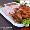 Square Snack Plate Pack Of 2 Snack Serving Tray, Chips, Cookies, Biscuits Tray, Spaghetti, Noodles Kids Training Plate Fries Plate Noodles Plate Rice Plate Hotel Serving Snakes Plate for Food Stalls. 