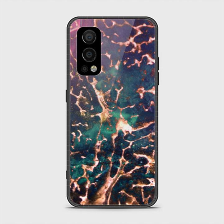 OnePlus Nord 2 Cover - SkinLee HQ Infinity Glass Case (Soft) - Teal Amazing Marble Design - SKINLEE-109-1-1013-726