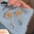 Carat Dangle Earrings Elegant Transparent Flower Dangling Earrings. 