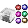 LED Ice Cube Shape Glass Lights-Food safe Polystyrene Plastic and Salt Liquid Activated Submersible, Reusable-Color Change, Battery Operated for Weddings, Parties. 