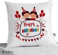 Gift Pack : Happy Birthday Printed Customized Cup and Cushion with Keychain. 