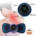 EMS Electronic Pulse Massager for Muscle Stiffness Soreness and Stress Mini butterfly Massage Pad Rechargeable with Box.. 
