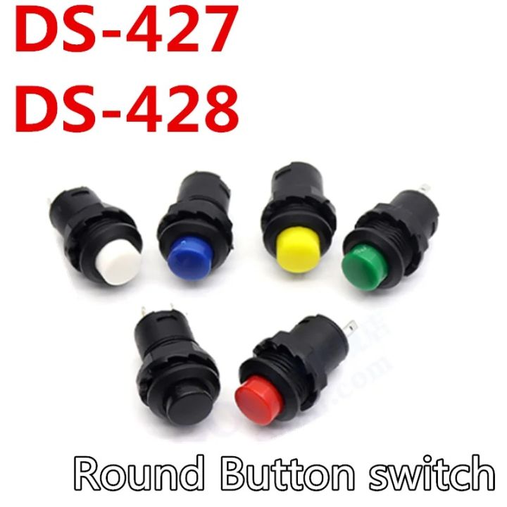 5pcs DS-427 DS-428 Momentary 12mm Push button Switches self-locking Self-Recovery Push Button Switch mini plastic button