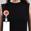 Patch Floral Daisy Epoxy Retractable Crystal Holder Resin ID Holders Clear. 