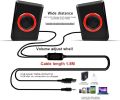Portable 2.0 Multimedia Speaker System Extra BASS Wired USB Speaker Powered 3.5MM AUX for PC Desktop Laptop Notebook Tablet Smartphones Subwoofer Speaker. 