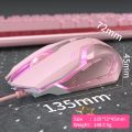 Pink Gaming Mouse Wired Mice Mechanical led light backlight Mause USB For Girls Women PC Laptop desktop Computer FPS Gamer. 
